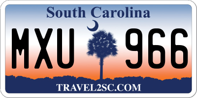 SC license plate MXU966