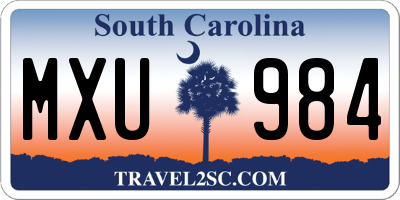 SC license plate MXU984