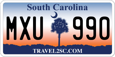 SC license plate MXU990