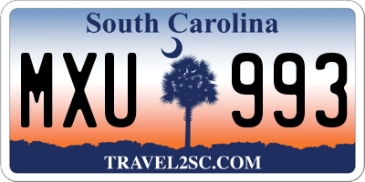 SC license plate MXU993