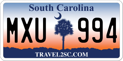 SC license plate MXU994