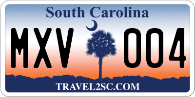 SC license plate MXV004