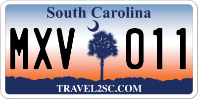 SC license plate MXV011
