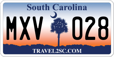 SC license plate MXV028