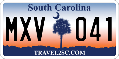 SC license plate MXV041