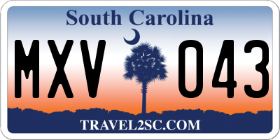 SC license plate MXV043