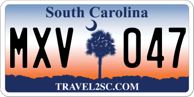 SC license plate MXV047