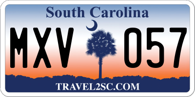 SC license plate MXV057