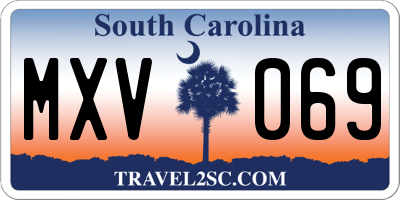 SC license plate MXV069