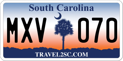 SC license plate MXV070