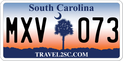 SC license plate MXV073
