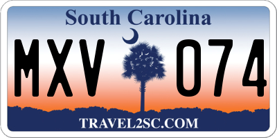 SC license plate MXV074