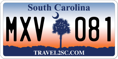 SC license plate MXV081