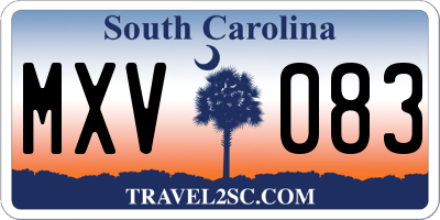 SC license plate MXV083