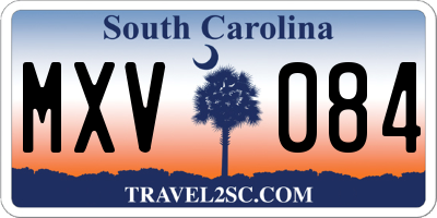 SC license plate MXV084