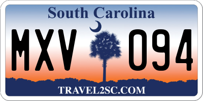 SC license plate MXV094
