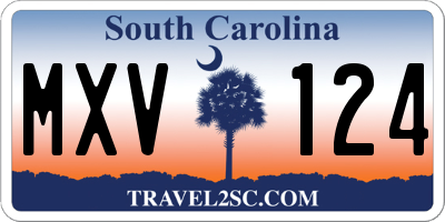 SC license plate MXV124