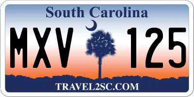 SC license plate MXV125