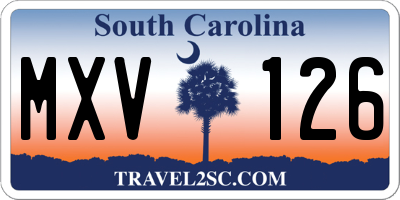 SC license plate MXV126