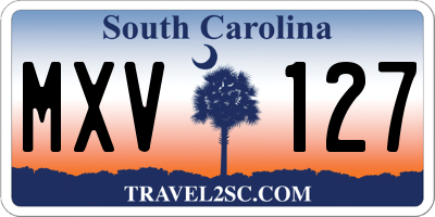 SC license plate MXV127