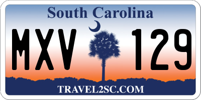 SC license plate MXV129