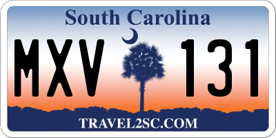 SC license plate MXV131