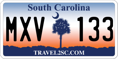 SC license plate MXV133