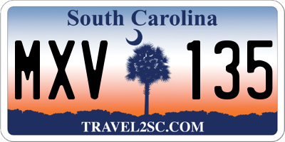 SC license plate MXV135