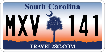 SC license plate MXV141