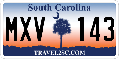 SC license plate MXV143