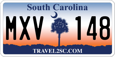SC license plate MXV148