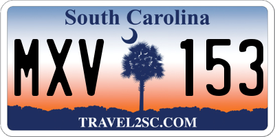 SC license plate MXV153
