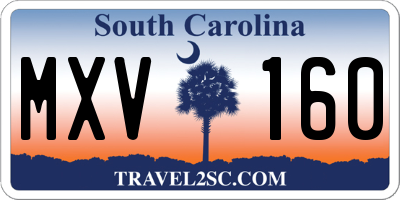 SC license plate MXV160
