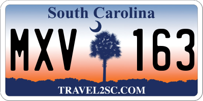 SC license plate MXV163
