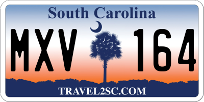 SC license plate MXV164