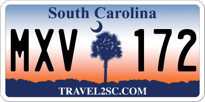 SC license plate MXV172