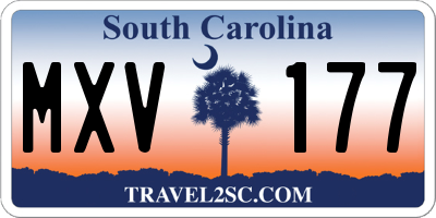 SC license plate MXV177