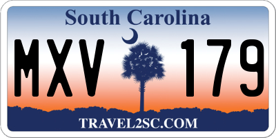 SC license plate MXV179
