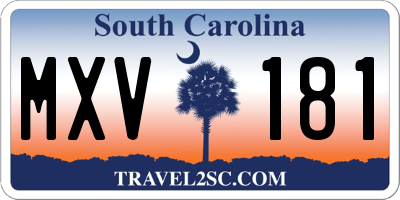 SC license plate MXV181