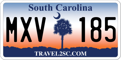 SC license plate MXV185