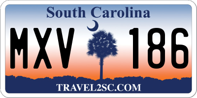 SC license plate MXV186