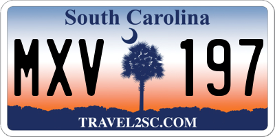 SC license plate MXV197