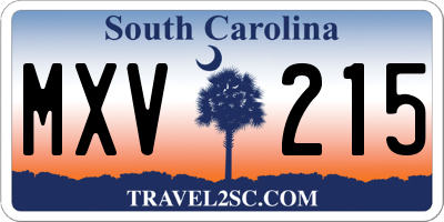 SC license plate MXV215