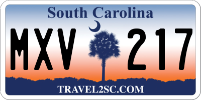 SC license plate MXV217