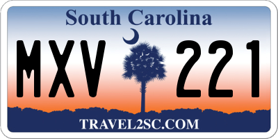 SC license plate MXV221