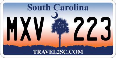 SC license plate MXV223