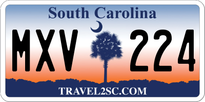 SC license plate MXV224