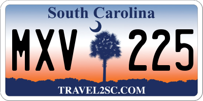 SC license plate MXV225