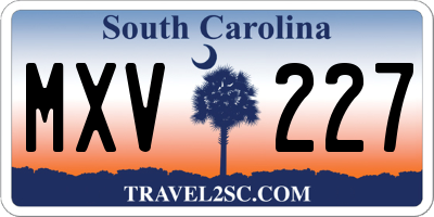 SC license plate MXV227