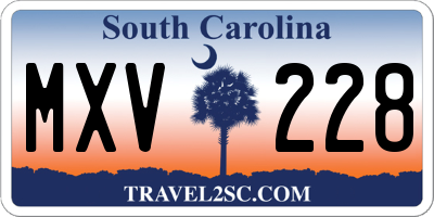 SC license plate MXV228